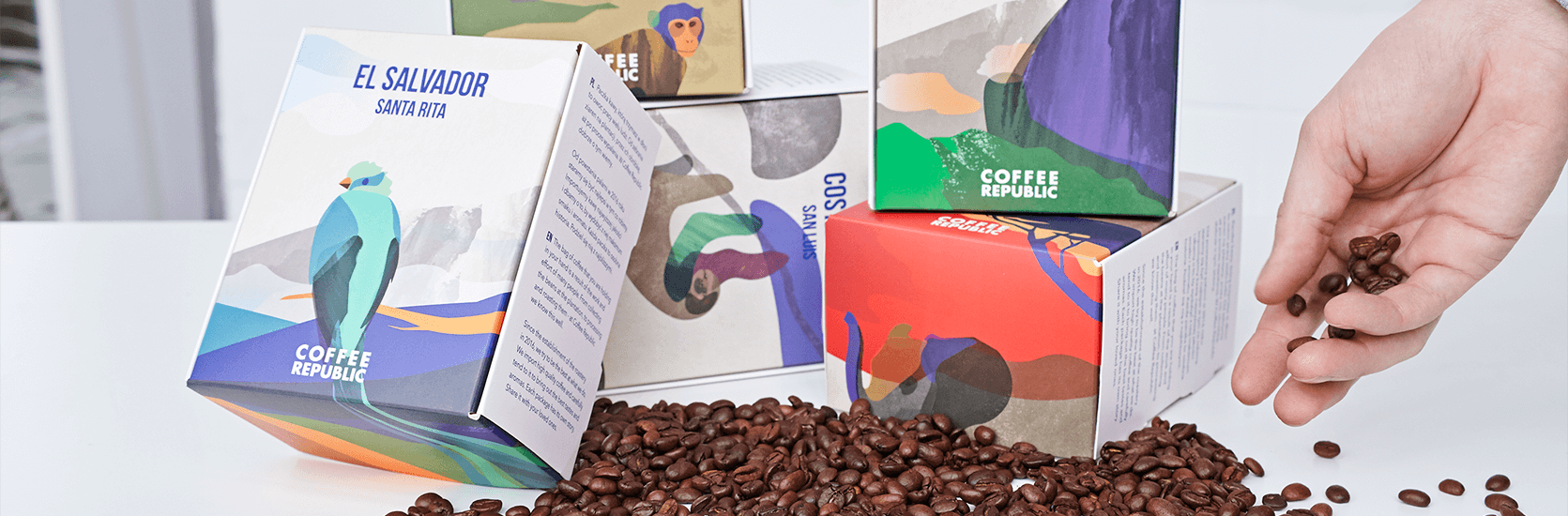 coffee republic packaging with imprint