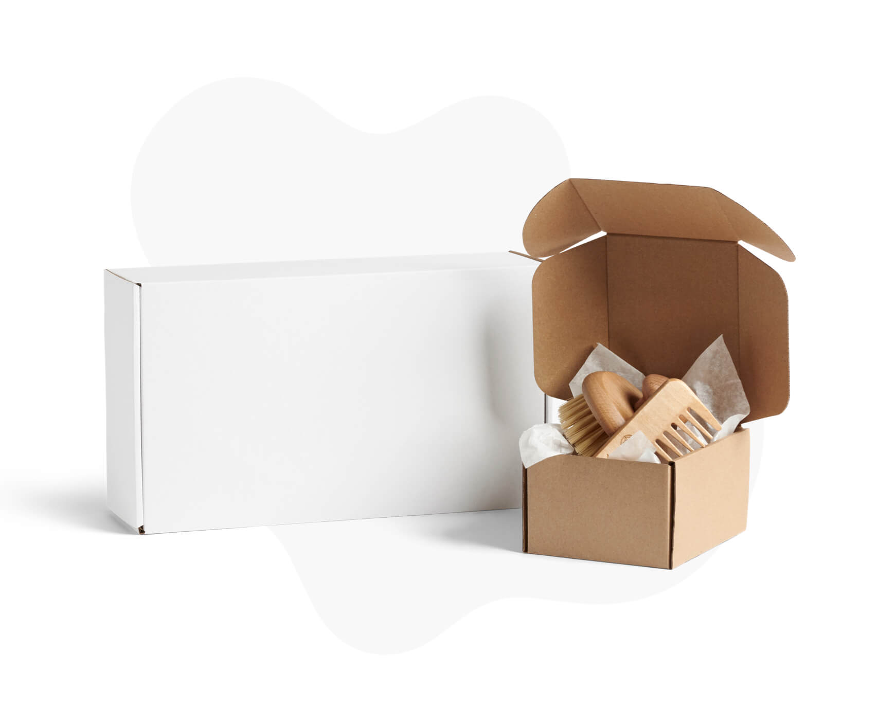 Boîte d'expédition sans impression, emballage personnalisé pour produits