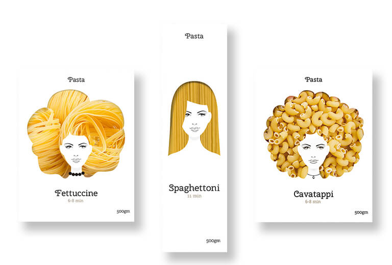 Packaging alimentare originale pasta