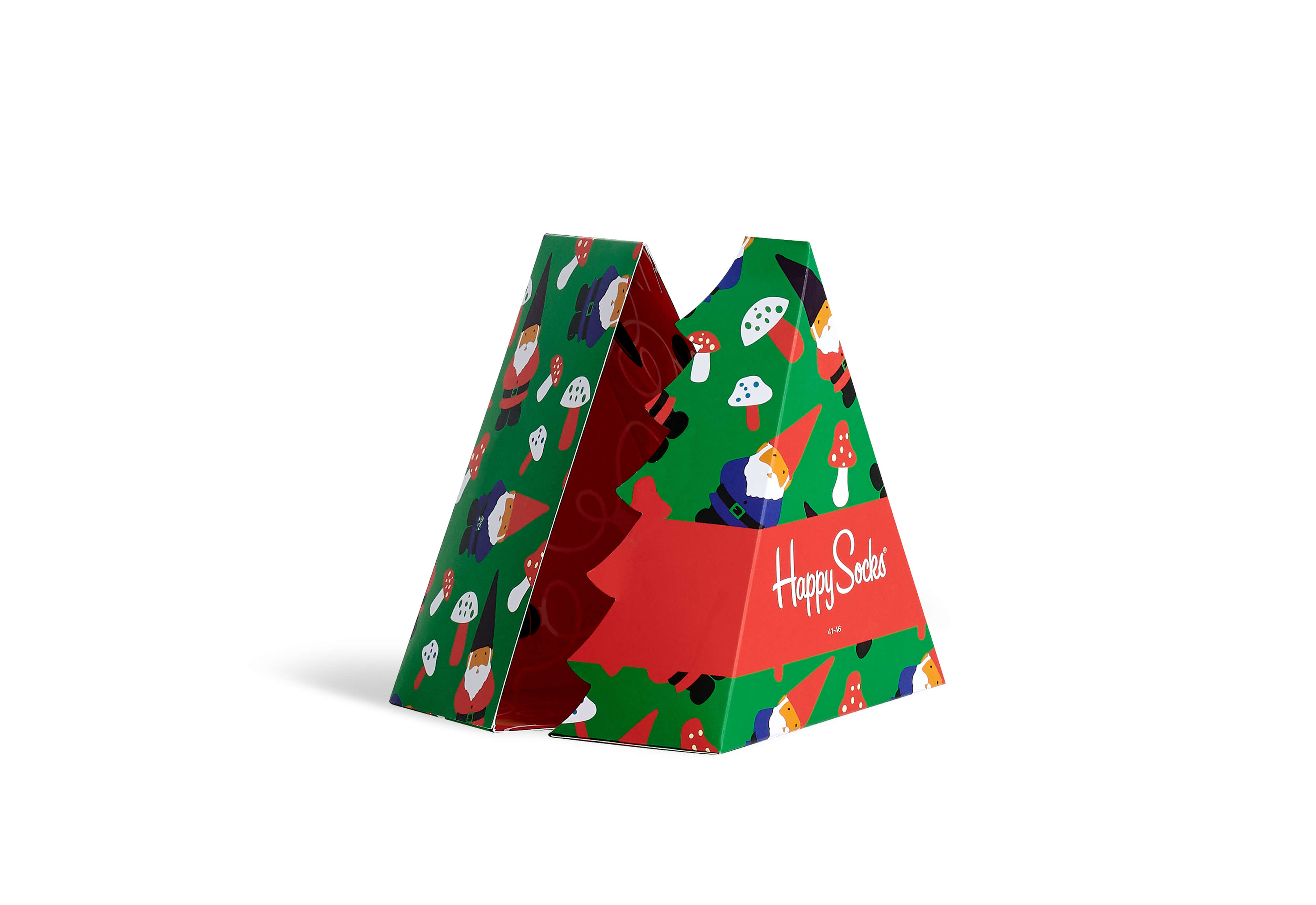 happy socks caja verde y roja de packaging navideño