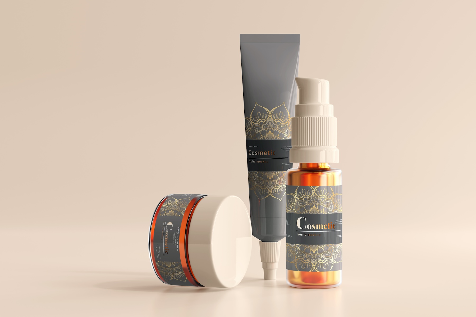 Produits cosmétiques en pot, tube