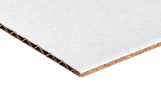 Zoom shot of white cardboard mailer box material