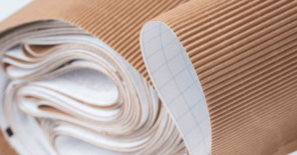 Rolls of corrugated cardboard