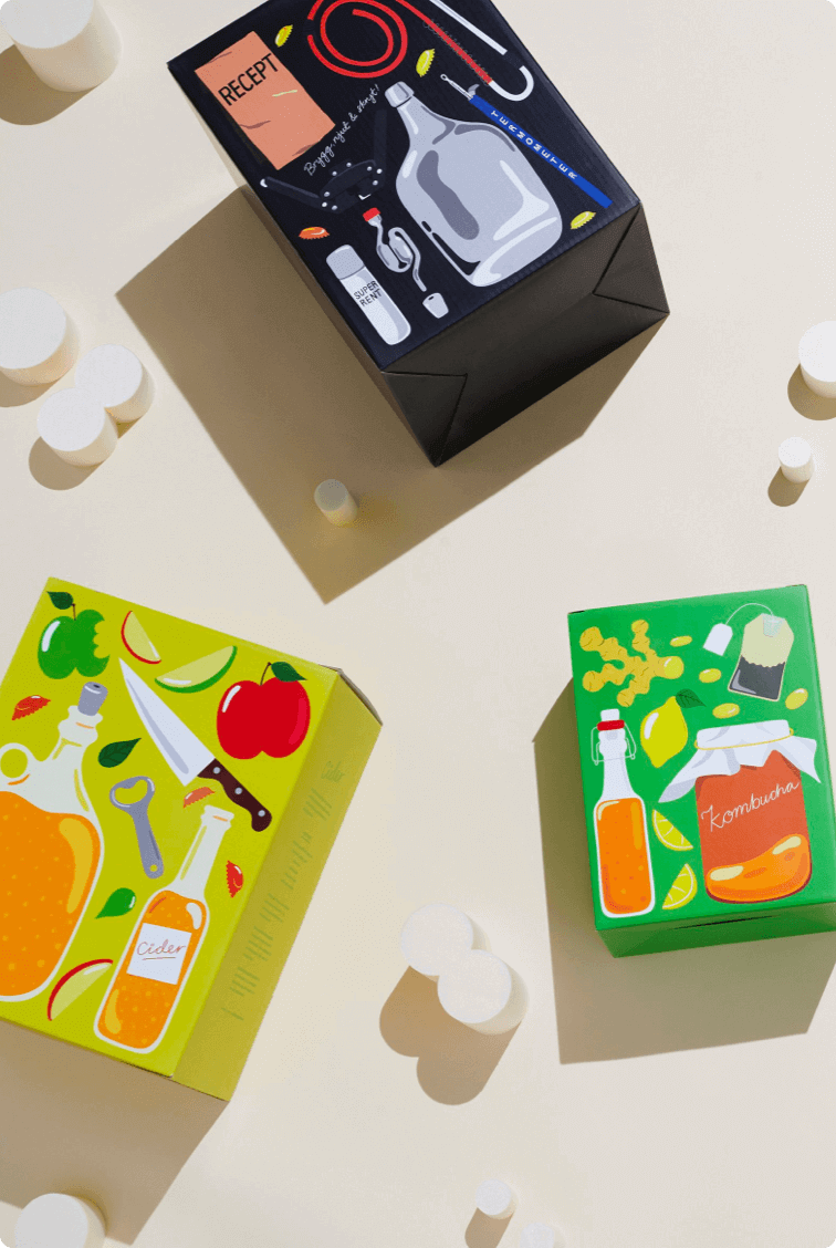 cajas para kombucha y bebidas caseras