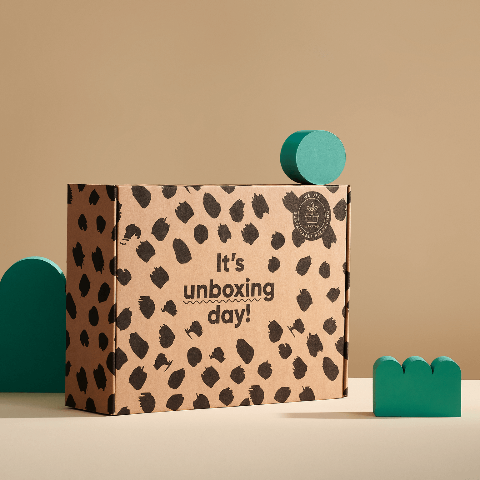 Scatola postale eco prestampata con accessori verdi
