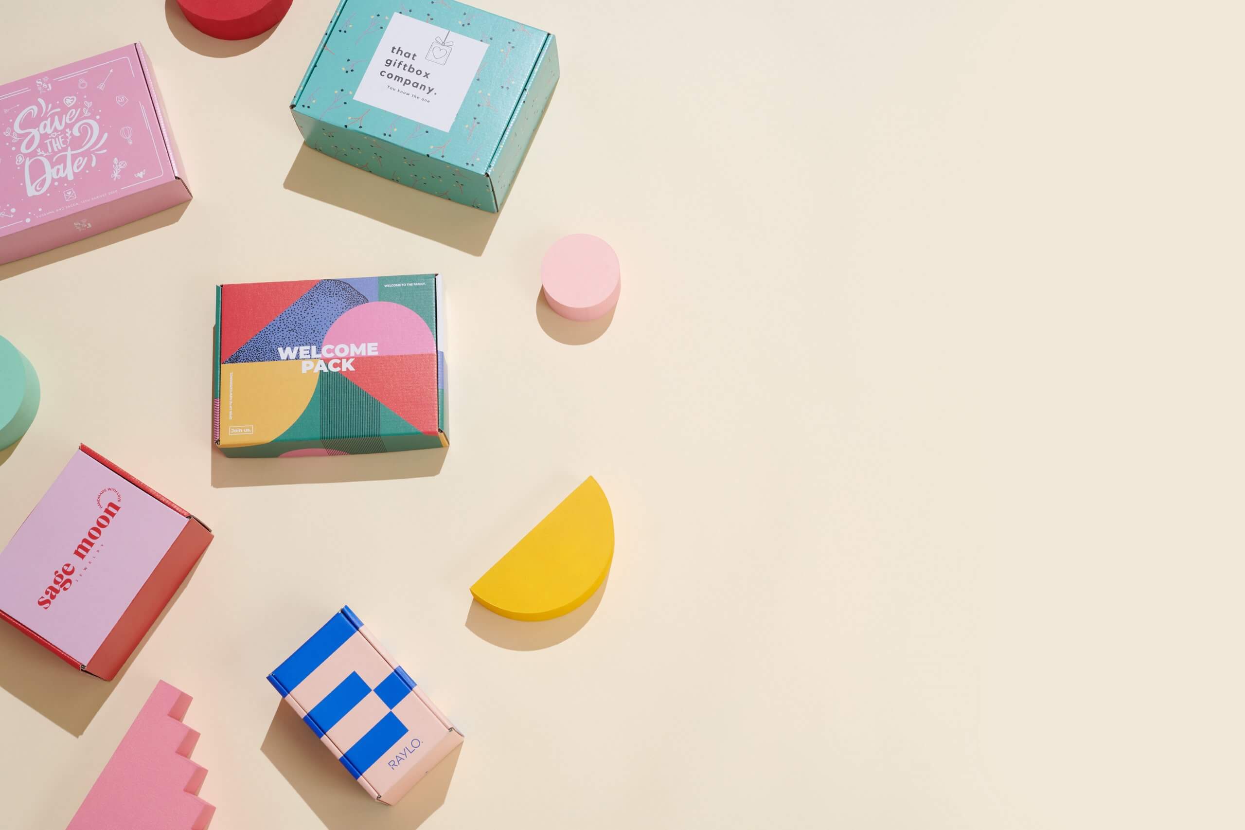 Custom printed boxes in multiple colours