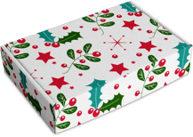 kerstverpakking met hulstblaadjes