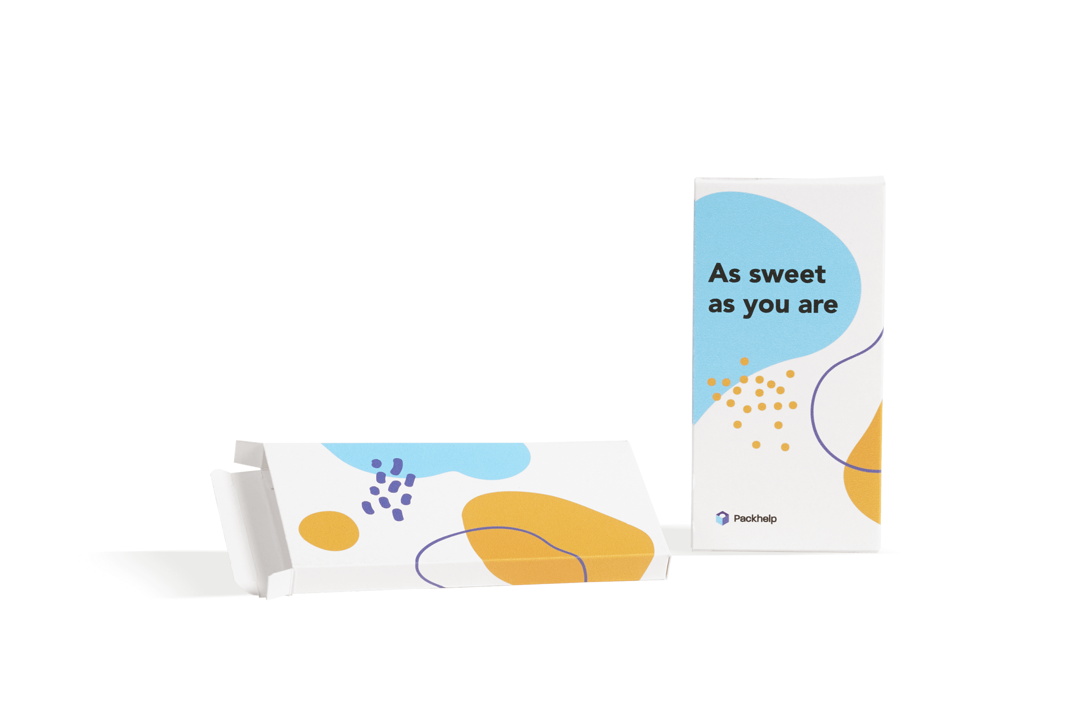chocolate bar boxes with reverse-end and colourful print